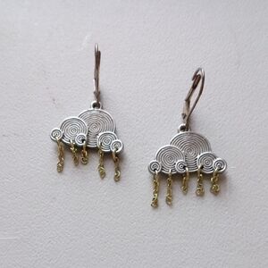 Silver and Gold Cloud Earrings